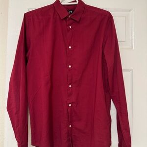 H&M Men's Burgundy Button Down Shirt